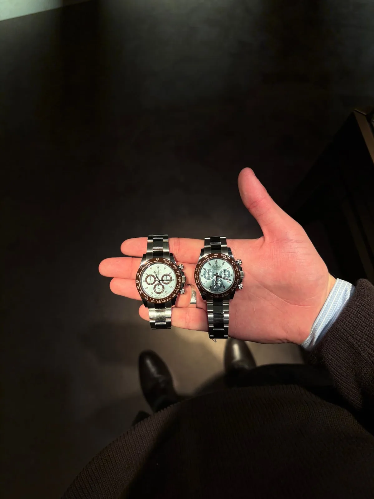 Two luxury chronograph watches
